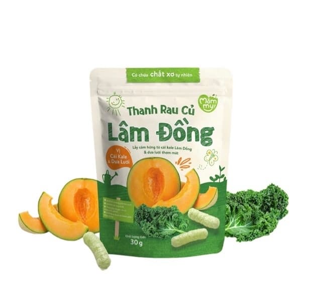 BÁNH ĂN DẶM RAU CỦ LÂM ĐỒNG VỊ CẢI KALE DƯA LƯỚI MAMMY 30G