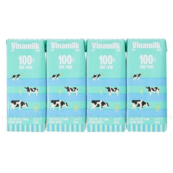 Sữa tươi tiệt trùng Vinamilk không đường 180ml