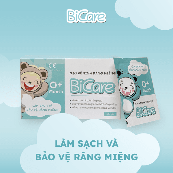 KM_GẠC VỆ SINH RĂNG MIỆNG BICARE / RƠ LƯỠI BICARE CHO BÉ