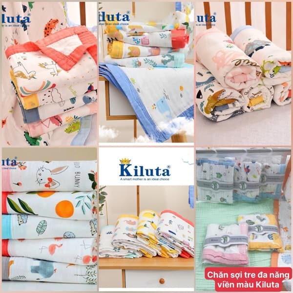 Chăn sợi tre đa năng viền màu Kiluta