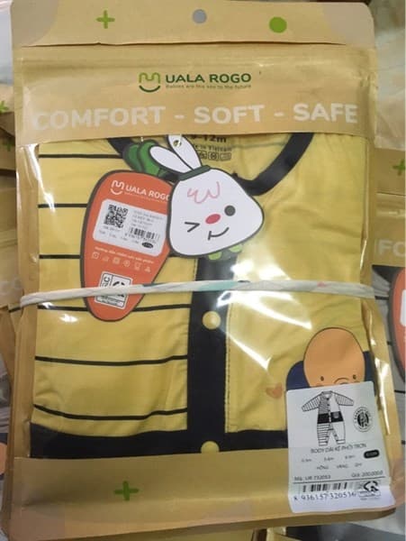 BODY DÀI KẺ PHỐI TRƠN UALAROGO 9-12M