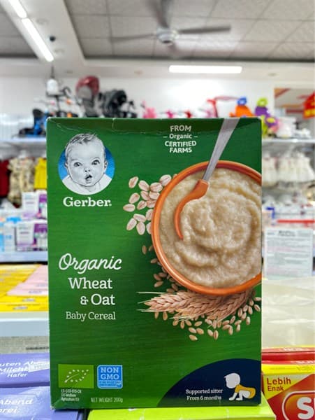 Bột ăn dặm Gerber- L.Mì, Yến Mạch 200G (VN009)