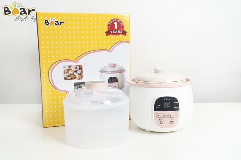 NỒI NẤU CHÁO CHẬM 0.8 L BEAR -SUBE001