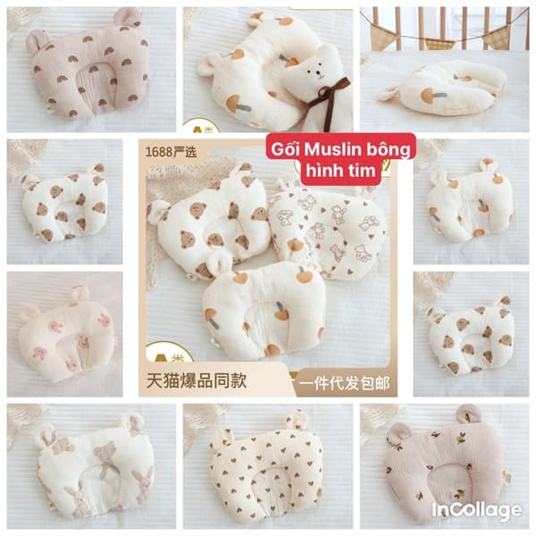Gối tim muslin Kiluta