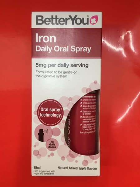 Vitamin SẮT xịt BetterYou Iron 25ml (Đỏ)
