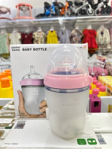 Bộ 2 Bình Sữa Silicone Comotomo 250ml ( Hồng )