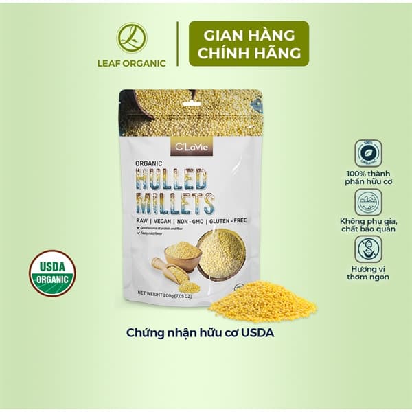Hạt kê hữu cơ đã tách vỏ C'LaVie 200g