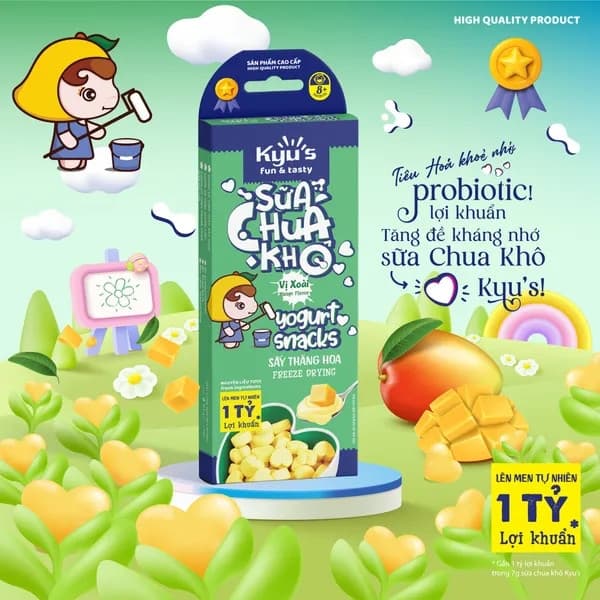 Sữa chua khô sấy thăng hoa 7g - Xoài (10 hộp/lốc)