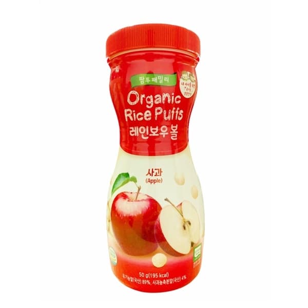 FARM TO FAMILY BÁNH GẠO BI ORGANIC RICE PUFFS VỊ TÁO 50G CHO BÉ 6M+