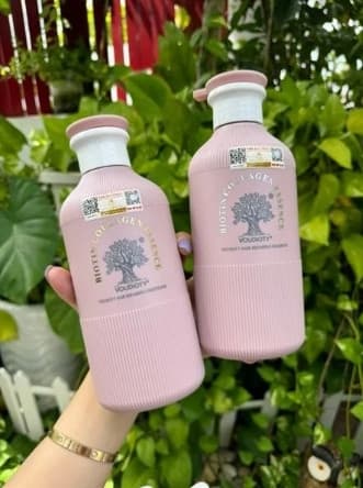 Set gội xả Biotin & Collagen Pink màu hồng 2023- 500ml