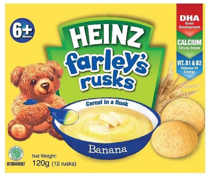 Bánh ăn dặm Heinz Farley's Rusks vị chuối (120g)(6m+)