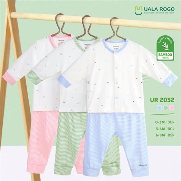 UALA BỘ SS CÀI GIỮA HỌA TIẾT 0-3M UR522032