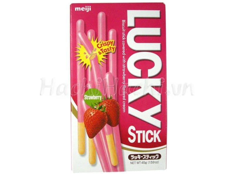 Bánh Lucky Stick hương dâu Meiji hộp 45g