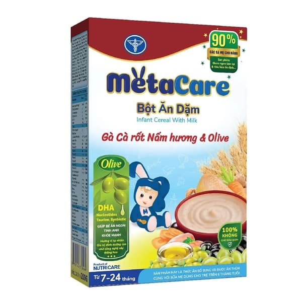 Bột ăn dặm Metacare Gà Cà Rốt Nâm Hương & Olive