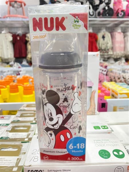 Bình sữa NUK PP Mickey 300ml núm ti Silicone S2 - M