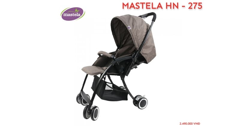 Xe đẩy cao cấp gấp gọn có tay kéo Mastela HN-275, màu ghi, đen, xanh