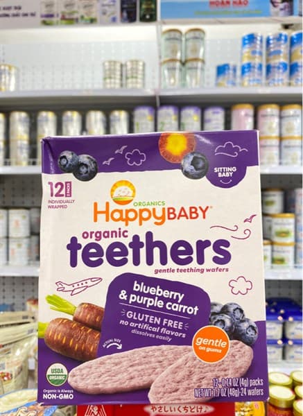 Bánh gạo Happy Baby- Cà Rốt Tím, Việt Quất (Tím)