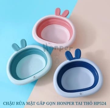 Chậu rửa mặt gấp gọn Honper TAI THỎ HP524 - Đủ màu