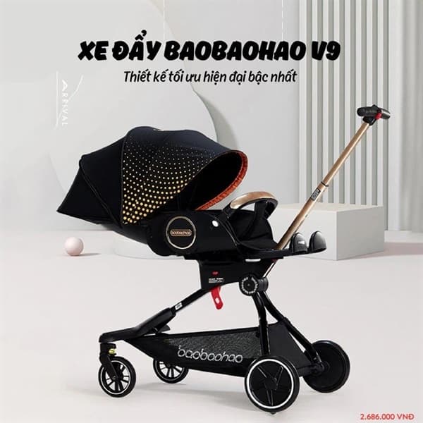 Xe đẩy cao cấp BHH V9 Pro Max (V9 109 Màu cam): (1c/1t)