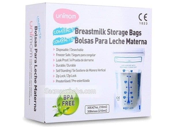 Túi trữ sữa Unimom Compact Không có BPA 210ml (30 túi/hộp) UM870251