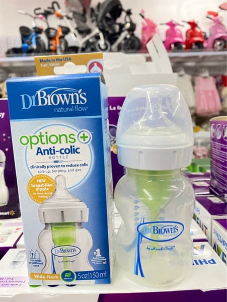 Bình sữa Dr Brown's cổ rộng 150ml nhựa pp Options Plus