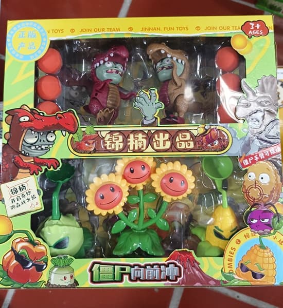 HỘP HOA QUẢ BẮN ZOMBIES+ 2C MA KHỦNG LONG ĐỦ MẪU