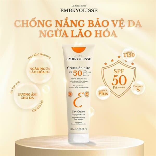 Kem chống nắng Embryolisse Creme SPF 50+ 100ml