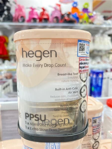 Bình sữa Hegen PPSU 60ml núm ti dành cho bé 0-1 tháng tuổi