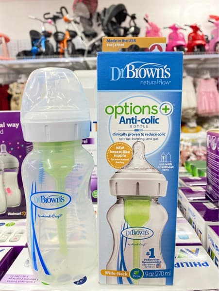 Bình sữa Dr Brown's cổ rộng 270ml nhựa pp Options Plus