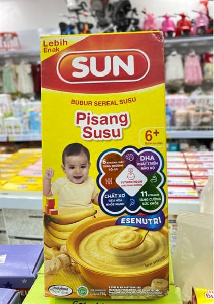 Sun - Bột ăn dặm cho bé - vị sữa chuối