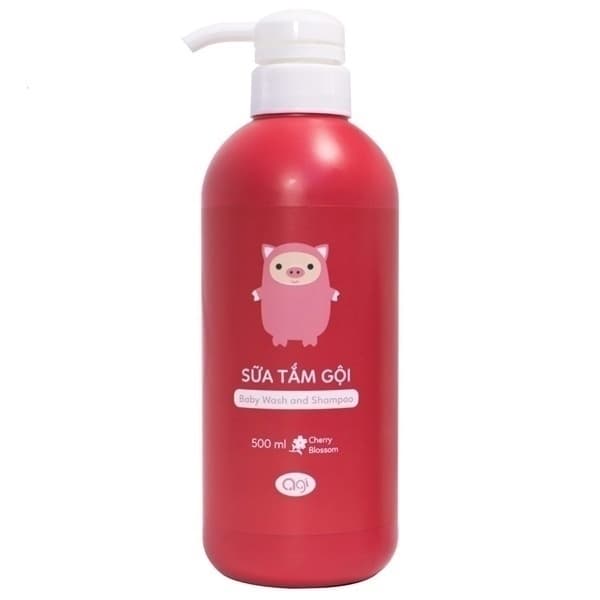 SỮA TẮM GỘI AGI 500ML HƯƠNG HOA ANH ĐÀO MÀU VÀNG