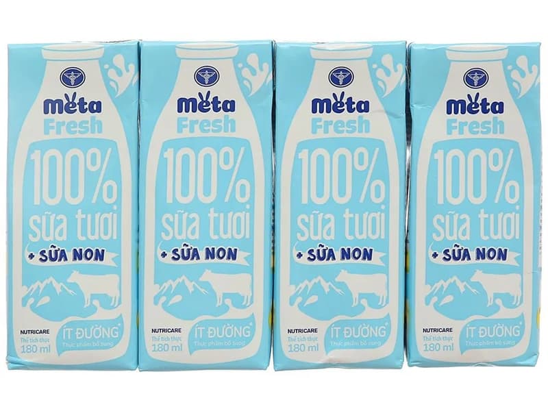 Sữa tươi ít đường Meta Fresh 180ml