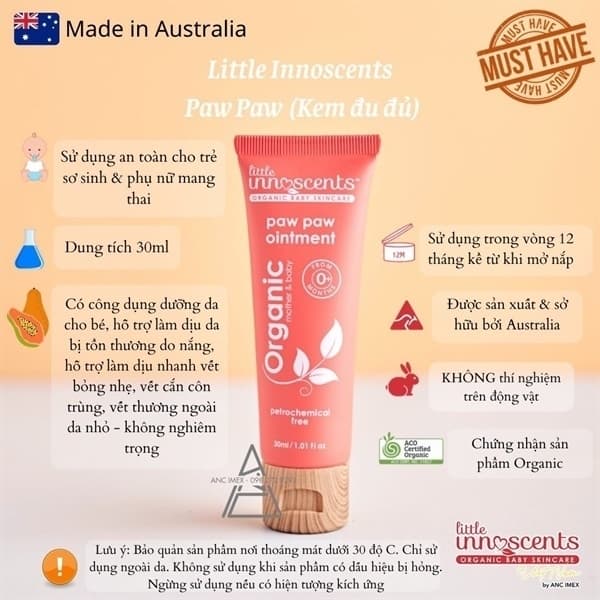 Kem dưỡng da đu đủ đa năng PAW PAW 30ML