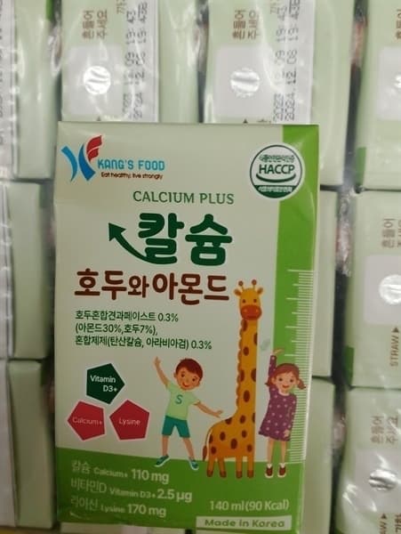Sữa hạt tăng chiều cao Calcium Plus Kang's Food Hàn Quốc 140ml 1y+
