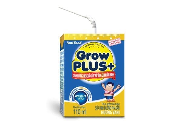 Sản phẩm dinh dưỡng pha sẵn GrowPLUS+ - Dinh dưỡng hiệu quả giúp trẻ tăng cân khỏe mạnh, hộp 110 ml