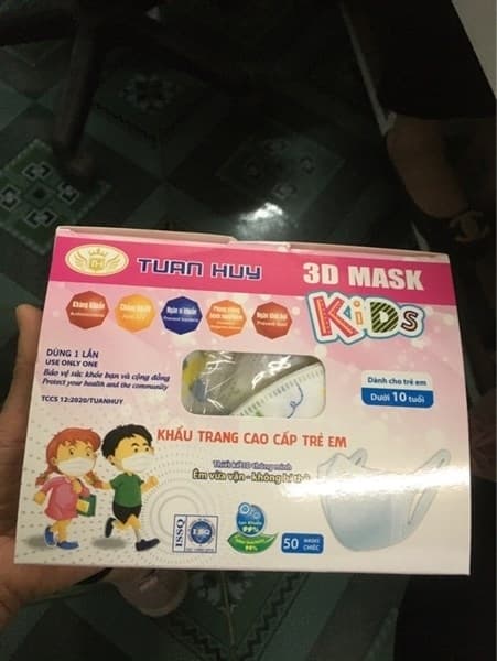 KHẨU TRANG 3D TRẺ EM TUẤN HUY HỘP 50 CHIẾC
