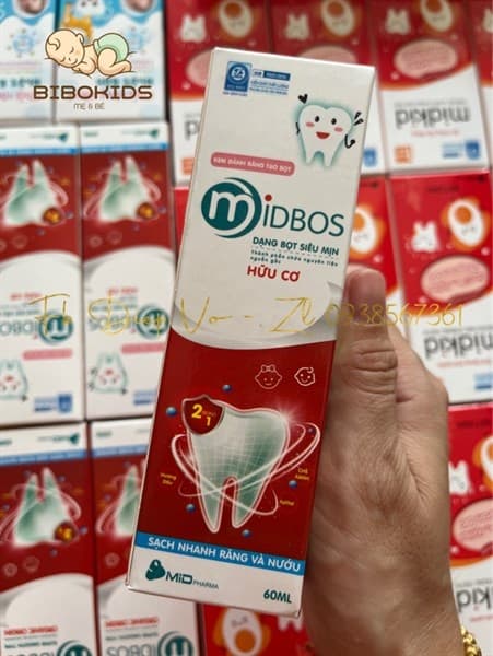 Midbos kem đánh răng hữu cơ dạng bọt