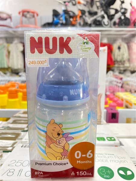 Bình sữa NUK PP Disney 150ml núm ti Silicone S1 - M