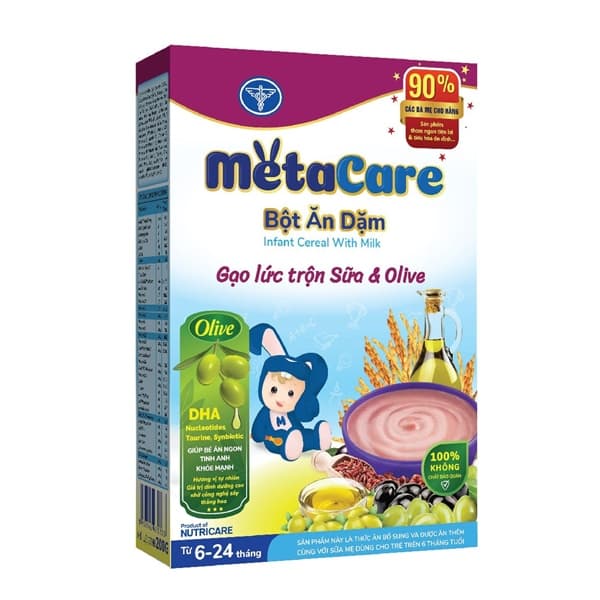 Bột ăn dặm Metacare Gạo lức sữa Olive