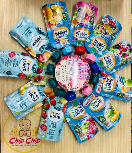 Trái cây nghiền Fruto Chuối lê táo đào