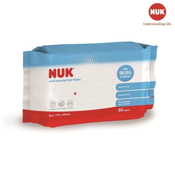 Khăn ướt diệt khuẩn nuk không chứa cồn 80 tờ