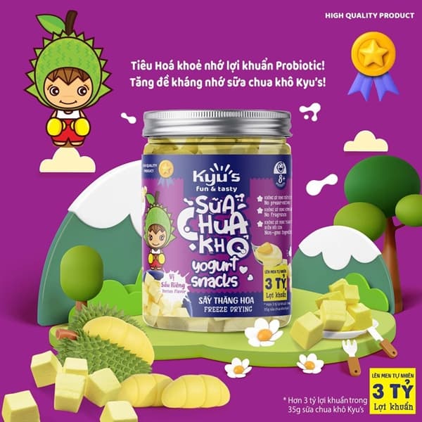 Sữa chua khô sấy thăng hoa 35g - Sầu riêng