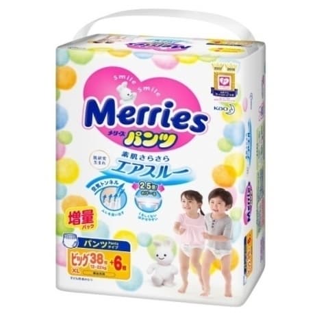 Tã quần Merries size XL38+ miếng( 2b/ thùng)