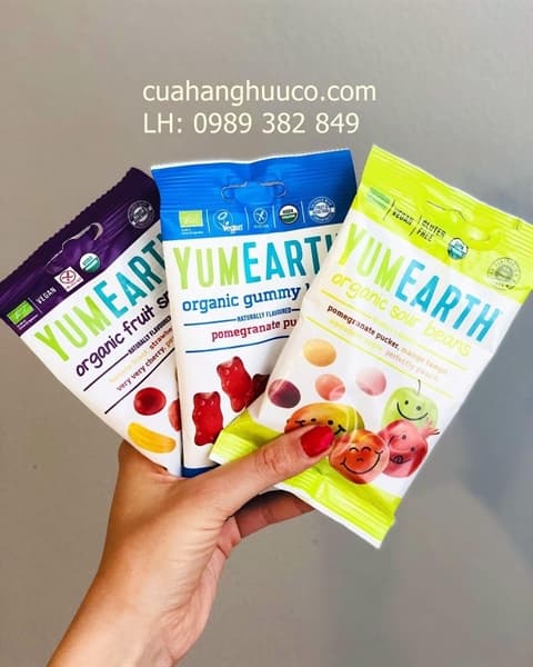 Kẹo hữu cơ hình hạt đậu vị trái cây Yumearth 50g