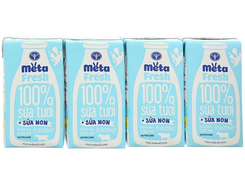 Sữa tươi ít đường Meta Fresh 110ml