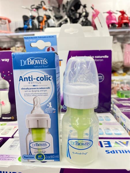 Bình sữa Dr Brown's cổ thường sơ sinh 60ml nhựa PP loại tùy chọn Plus