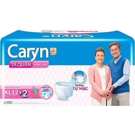TẢ QUẨN NGƯỜI LỚN CARYN MỎNG NHẸ XL12 90-125CM 189.5 UNICHARM