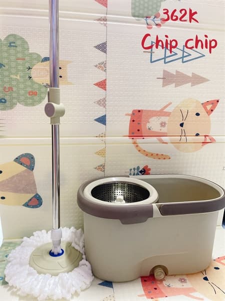 Bộ cây lau nhà xoay 360 độ lồng inox