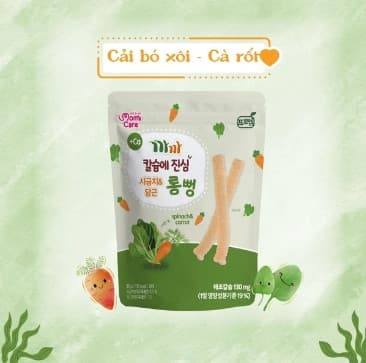 Bánh gạo lứt Mom's Care 30g - Cải bó xôi ,CR (thanh dài)