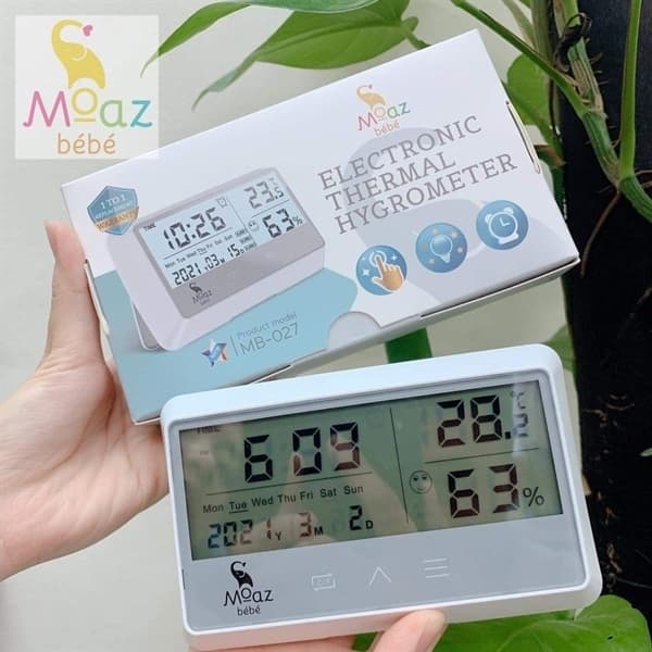 MOAZ BEBE NHIỆT KẾ ĐO NHIỆT ĐỘ VÀ ĐỘ ẨM PHÒNG MB027